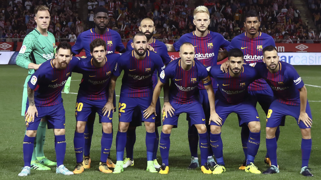 Once inicial del FC Barcelona en la temporada 2017/2018.